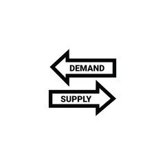 demand and supply sign symbol vector illustration on white background