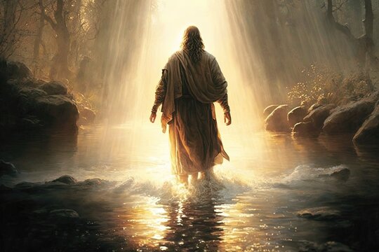 image of jesus walking on water, image of GOD, generative ia