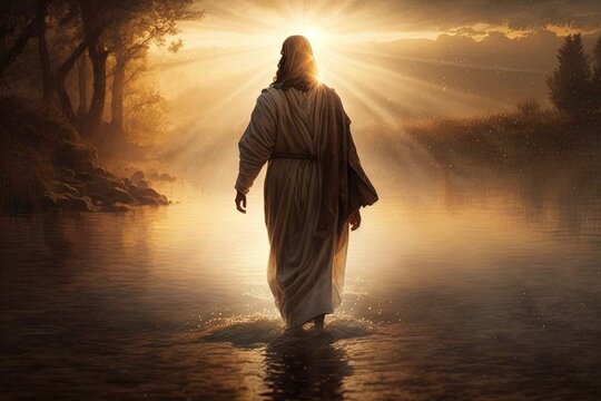 image of jesus walking on water, image of GOD, generative ia