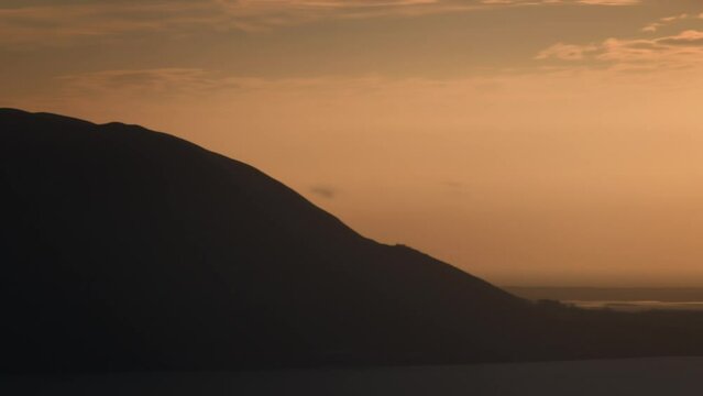 Orange Sky Sunrise over Warrenpoint from Flagstaff Viewpoint On Fathom Hill Near Newry