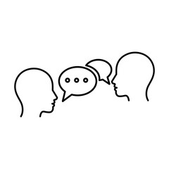 Speaking people icon in trendy flat style design. Vector graphic illustration..eps