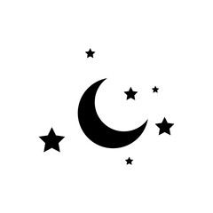 Starry night icon. Starry night logo concept on white background.eps