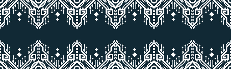 seamless pattern abstract ethnic geometric embroidery design repeating background texture in black and white.wallpaper and clothing. EP.72