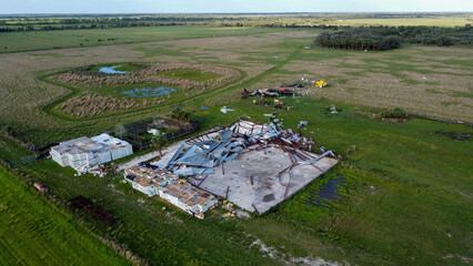 Building Destroyed By Tornado In Florida