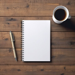 A mockup of a blank paper notebook