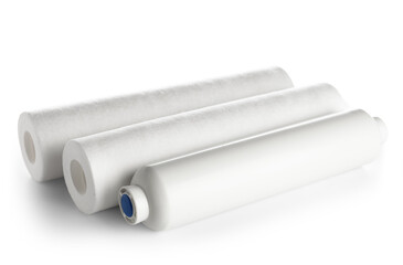 New water filter cartridges isolated on white background