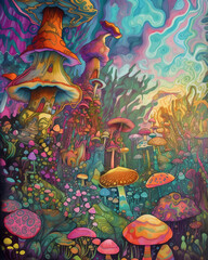 Obraz na płótnie Canvas fairy tale castle of mushrooms