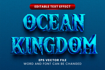 blue ocean kingdom 3d vector text effect