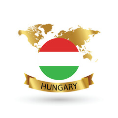 Hungary Flag .official national flags of the world series. circular design . Vector