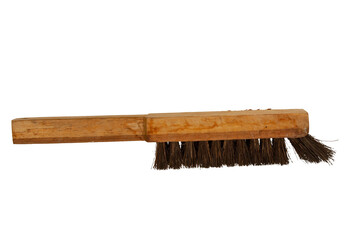 Hand made Brush with wood handle and fibers from palm fiber