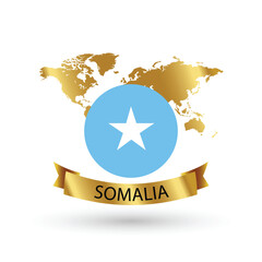 Somalia Flag .official national flags of the world series. circular design . Vector