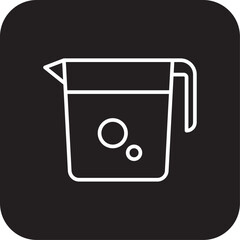 Beaker Science icon with black filled line style. test, glass, equipment, biology, chemical, lab, tube. Vector illustration