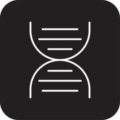 DNA Science icon with black filled line style. molecule, vector, biology, medicine, medical, chromosome, chemistry. Vector illustration