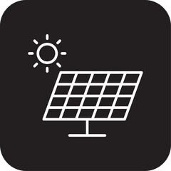 Solar Cell Ecology icon with black filled line style. power, environment, electric, ecology, technology, electricity, panel. Vector illustration