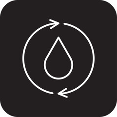 Water Cycle Ecology icon with black filled line style. nature, rain, recycle, ecology, earth, natural, evaporation. Vector illustration