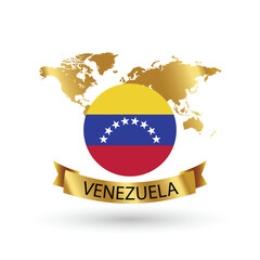 Venezuela Flag .official national flags of the world series. circular design . Vector