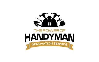 Illustration vector graphic of construction, home repair, and Building renovation concept logo design template.