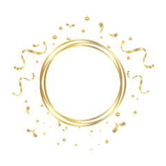 Gold Frame Gold collection of geometrical polyhedron with ribbons ornament, art deco style for wedding invitation, luxury templates, decorative patterns, Modern abstract elements