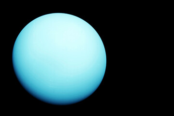 The planet Uranus, on a dark background. Elements of this image furnished NASA.