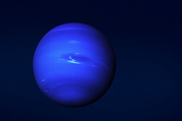 The planet Uranus, on a dark background. Elements of this image furnished NASA. - obrazy, fototapety, plakaty