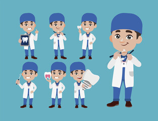 Fototapeta premium Dentist character and dental care concept