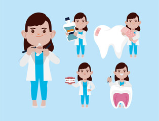 Fototapeta premium Dentist character and dental care concept