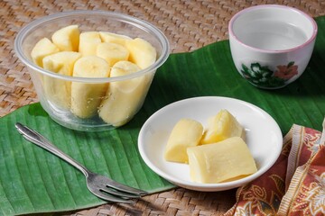 Sweet dessert Tapai or Peuyeum are traditional Asia food from Indonesia and Malaysia.