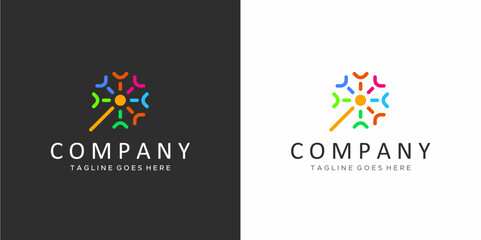 colorful dandelion flower logo