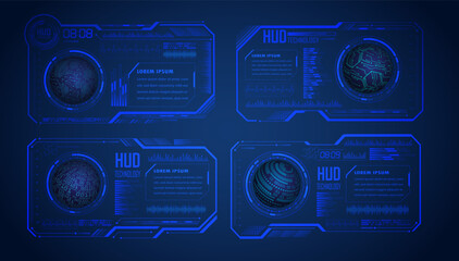 hud world cyber circuit future technology concept background