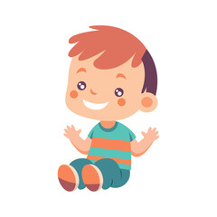 Smiling toddler playing