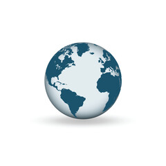 Earth globe icons. earth hemispheres with continents. vector world map set.