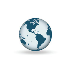 Fototapeta premium Earth globe icons. earth hemispheres with continents. vector world map set.