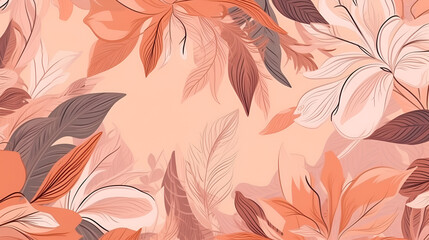 Seamless floral pattern in apricot orange yellow soft red and blue color. ai