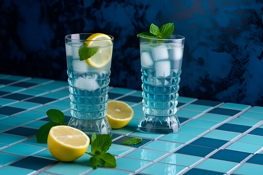 Homemade cocktail, lime and ginger limonade. ai