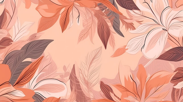 Seamless floral pattern in apricot orange yellow soft red and blue color. ai