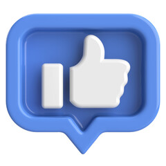 Like button. Like icon. 3D illustration.