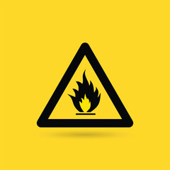 Warning signs with yellow background