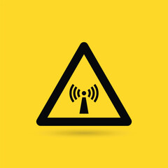 Warning signs with yellow background