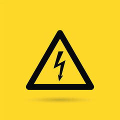 Warning signs with yellow background