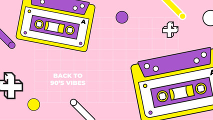 Vector linear vintage 90 colorful colourful vaporwave background