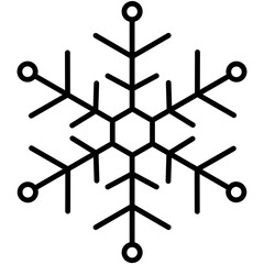 Snowflake Icon. Cold Ice Weather Symbol. Line Icon Vector Stock