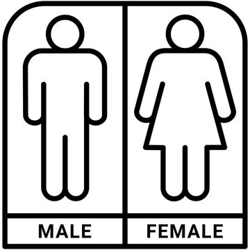 Gender Bathroom Icon. Man Woman Symbol. Line Icon Vector Stock