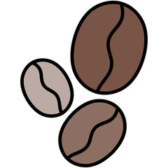 Coffee beans Icon. Organic Caffeine Symbol. Line Filled Icon Vector Stock
