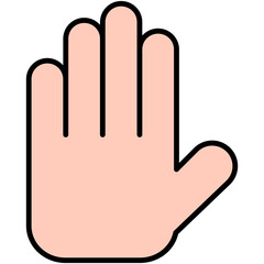 Prevention Hand Icon. Stop Hand Traffic Symbol. Line Filled Icon Vector Stock