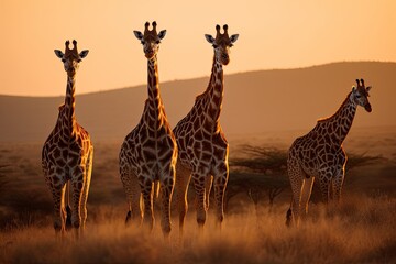 Obraz premium Giraffe in its Natural Habitat. Generative AI