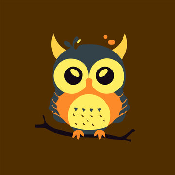 Owl flat design logo illustration is wise and sophisticated, perfect for brands that value knowledge and insight.