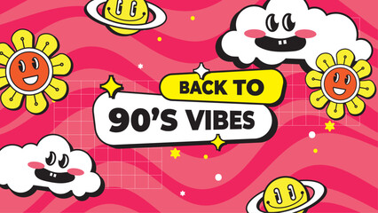Vector flat design 90s music festival colorful colourful twitch background