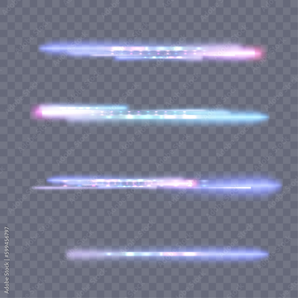 Aufkleber High speed light movement, glare distortion and light refraction. The trace line of a light beam when a diamond is refracted. Light trace of the laser. Vector