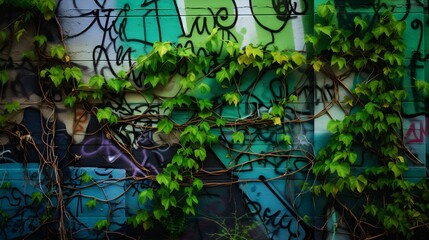 wall with ivy