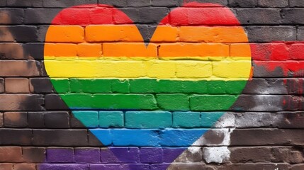 graffiti on the wall heart pride